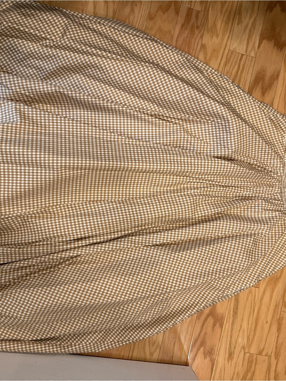 Reformation Beige and White Gingham Midi Dress - Picture 2 of 5